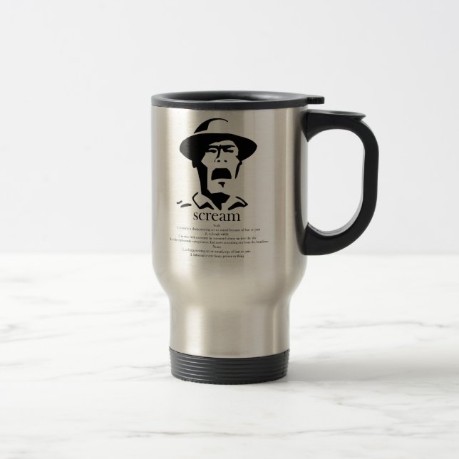 screaming man with definition travel mug (Right)