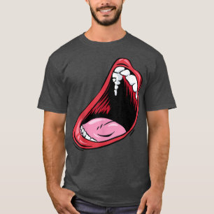 Screaming Mouth Lazy Halloween Costume Funny Creep T-Shirt