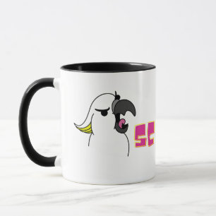 Screaming Parrot With Pink Text Mug