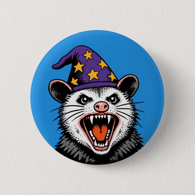 Screaming Possum 2 Inch Round Button (Front)