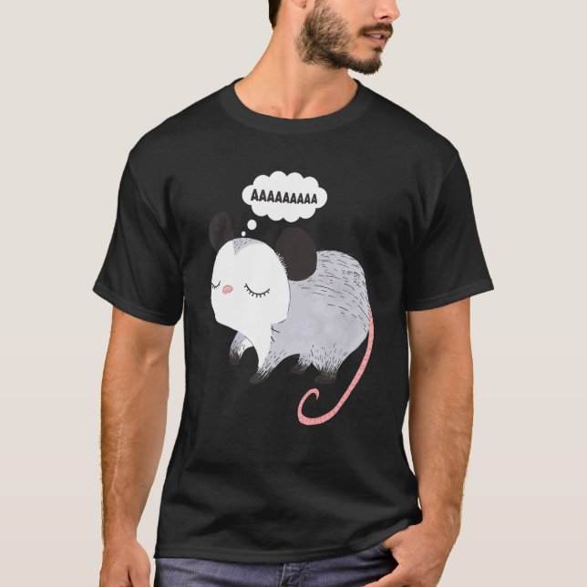 Screaming Possum Aaaa Cute Opossum Dank Meme Men W T-Shirt (Front)