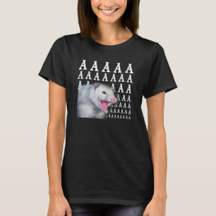Screaming Possum Aaaa Cute Opossum Meme T-Shirt