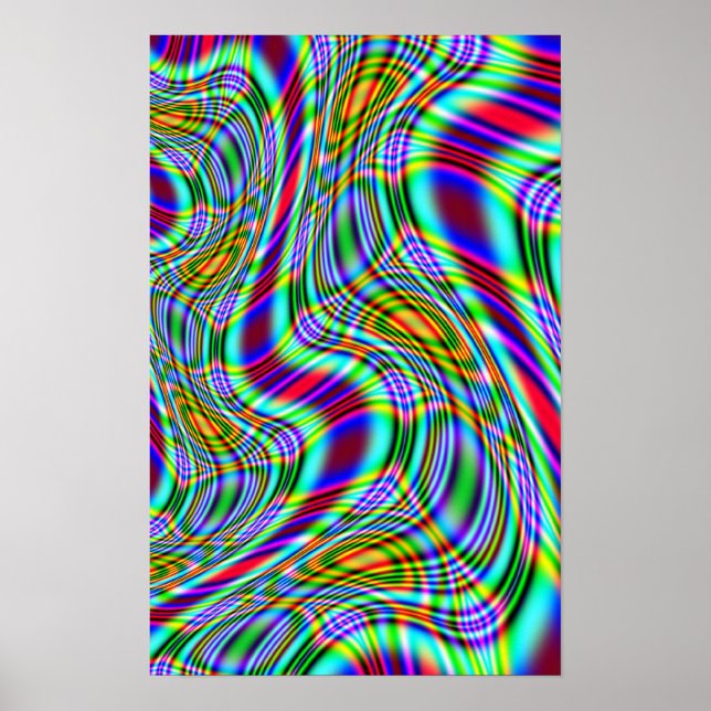 Screaming Rainbow ( #2 ) Fractal Poster (Front)