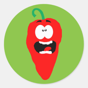 Screaming Red Hot Chili Pepper Classic Round Sticker