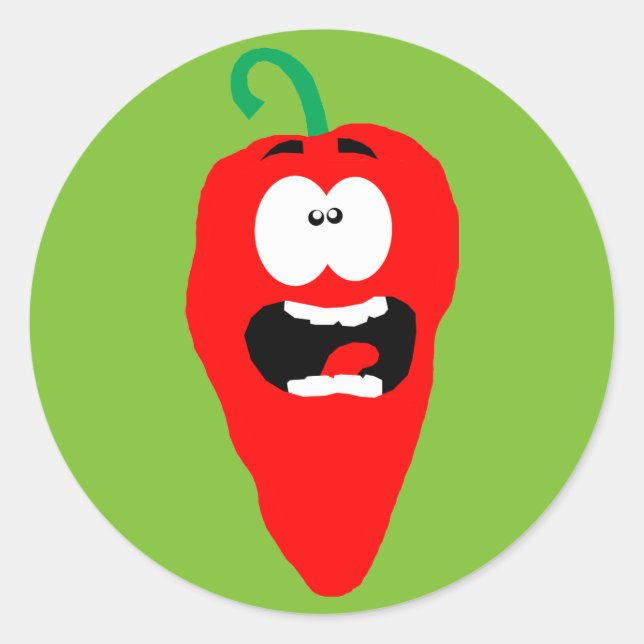 Screaming Red Hot Chili Pepper Classic Round Sticker (Front)