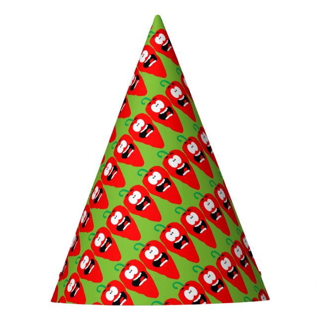 Screaming Red Hot Chili Pepper Party Hat (Front)