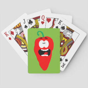 Screaming Red Hot Chili Pepper Playing Cards