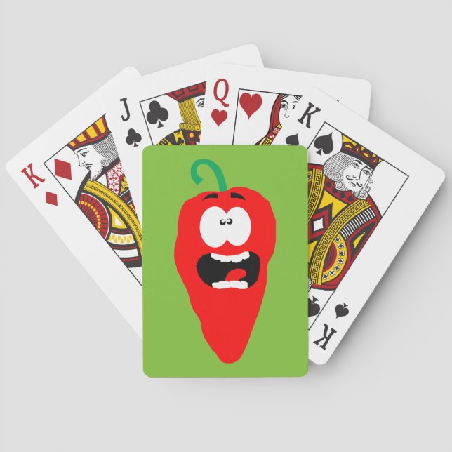 Screaming Red Hot Chili Pepper Playing Cards (Back)