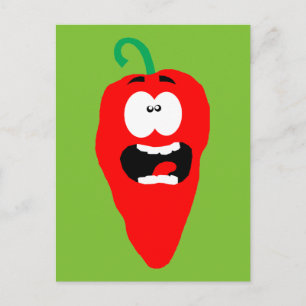 Screaming Red Hot Chili Pepper Postcard