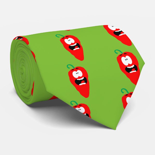 Screaming Red Hot Chili Pepper Tie (Rolled)