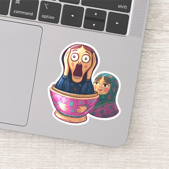 Screaming Russian Doll Sticker (Detail)