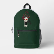 Screaming Skull Candle Rose Gothic Backpack