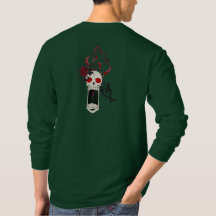 Screaming Skull Candle Rose Gothic Long Sleeve T-S