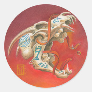 Screaming Skull Classic Round Sticker