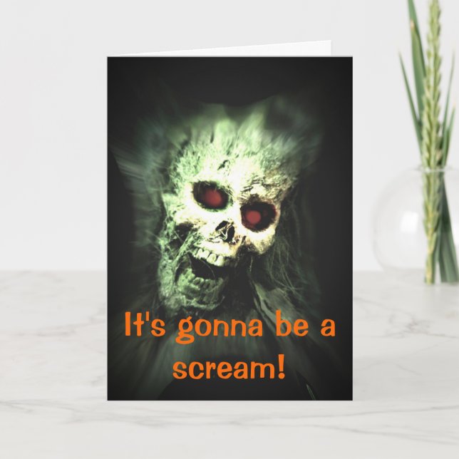 Screaming Skull Halloween Invitation (Front)
