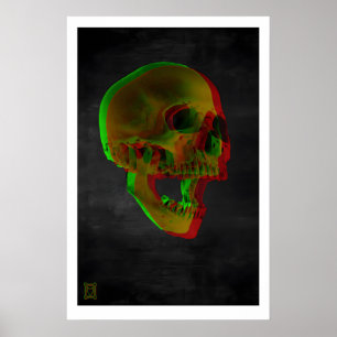 Screaming SkullD Art Print Gothic Horror Wall