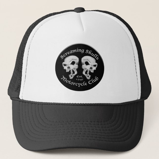 Screaming Skulls Motorcycle Club Trucker Hat (Front)