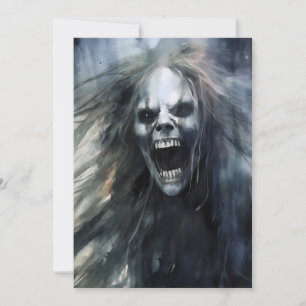 Screaming Ugly  Evil Banshee  Holiday Card