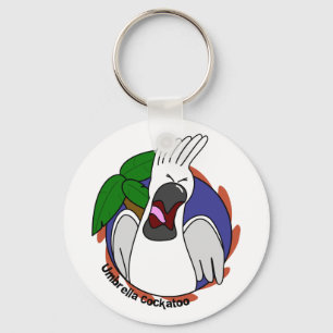 Screaming Umbrella Cockatoo Keychain