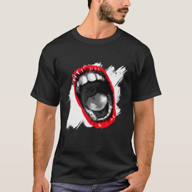 Screaming Wide Open Mouth T-Shirt (Front)