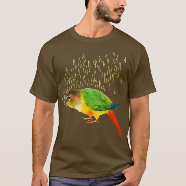 Screaming Yellow-sided Green Cheek Conure T-Shirt (Front)