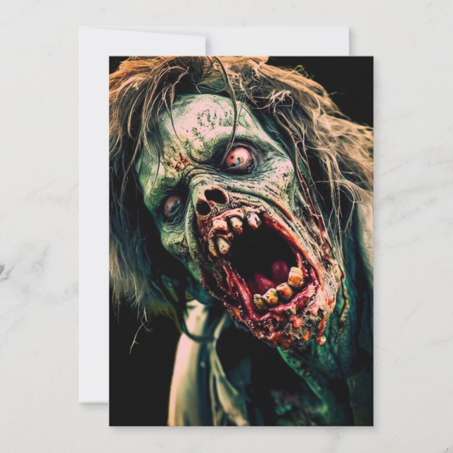 Screaming Zombie Invitation (Front)