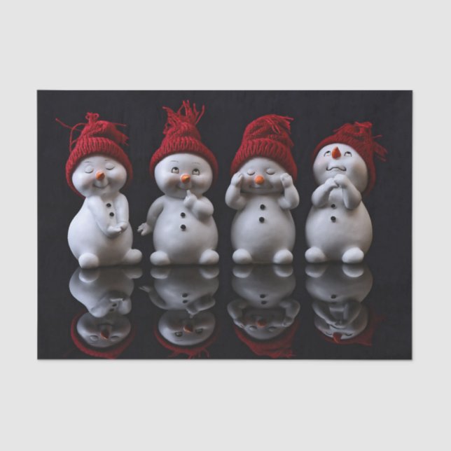Screamingly Cute Snowmen Tissue Paper (Front)