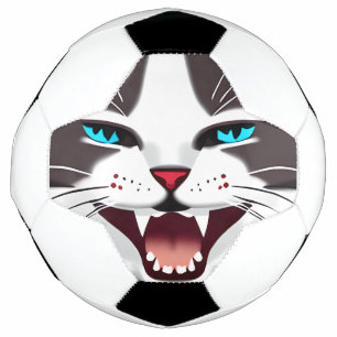 Screeching Blue Eyed Cat Soccer Ball