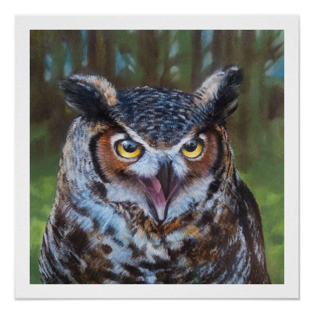 Screeching Owl Poster Print (Front)