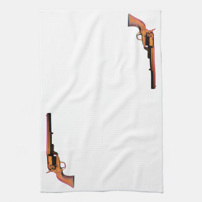 screen print gun kitchen towel (Vertical)
