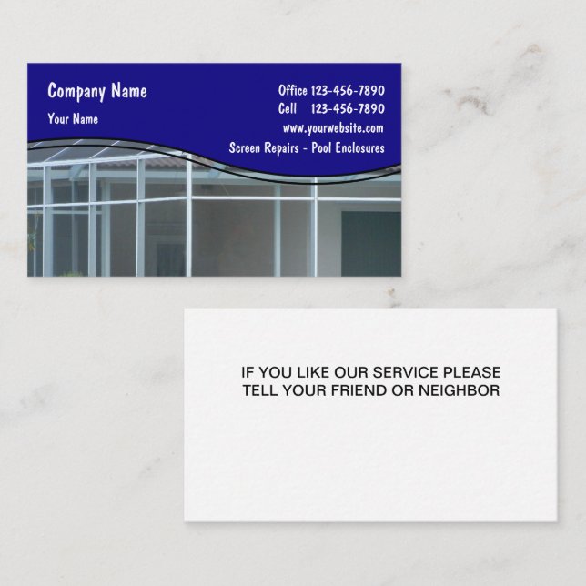 Screen Repair Business Cards (Front/Back)