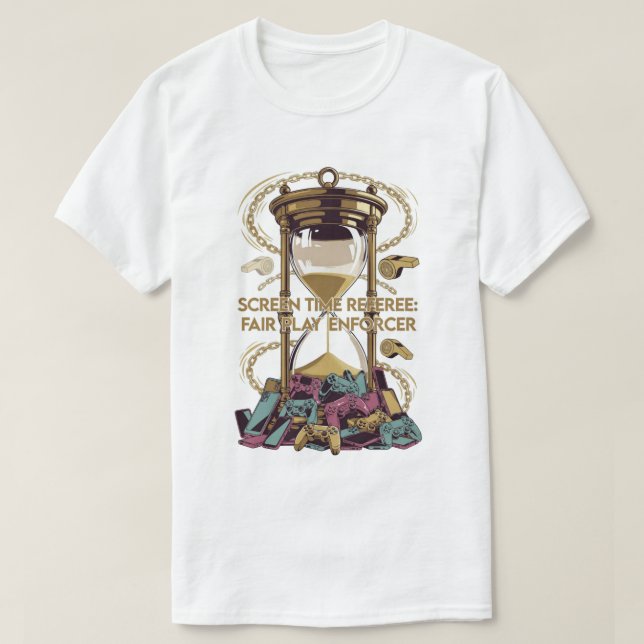 Screen Time Referee T Shirt, Fair Play Enforcer T-Shirt (Design Front)