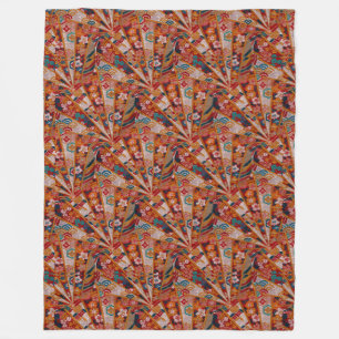Screens Oriental Fabric Fleece Blanket