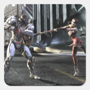 Screenshot: Cyborg vs Harley Square Sticker