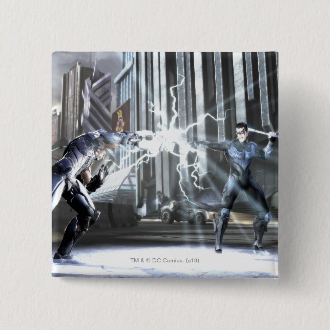 Screenshot: Cyborg vs Nightwing 4 2 Inch Square Button (Front)