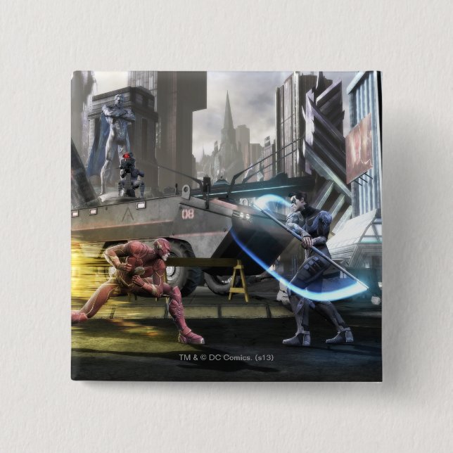 Screenshot: Flash vs Nightwing 2 Inch Square Button (Front)