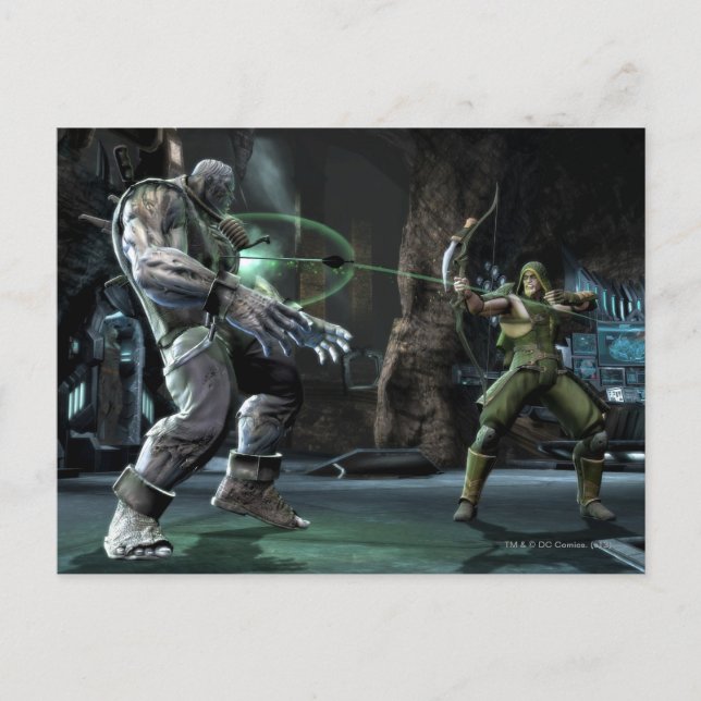 Screenshot: Grundy vs Green Arrow Postcard (Front)