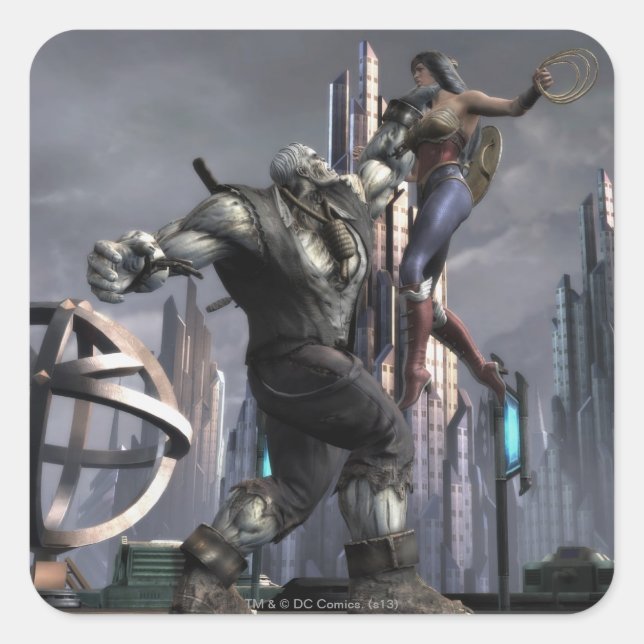 Screenshot: Grundy vs Wonder Woman Square Sticker (Front)