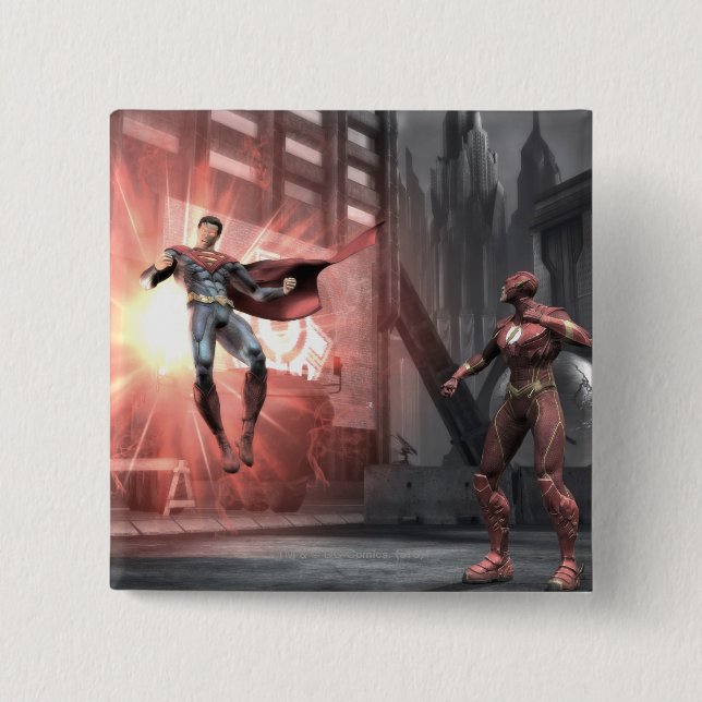 Screenshot: Superman vs Flash 2 Inch Square Button (Front)