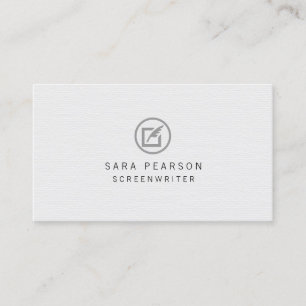 Screenwriter Paper Quill Icon Publishing Business Card