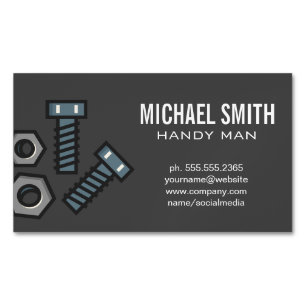 Screw and Bolts Magnetic Business Card