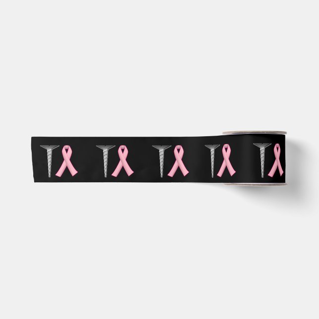 Screw Breast Cancer! Survivors Humour  Satin Ribbon (Front)