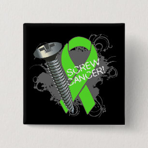 Screw Cancer - Grunge Non-Hodgkins Lymphoma 2 Inch Square Button