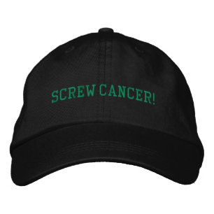 Screw Cervical Cancer Teal Block Letters Embroidered Hat