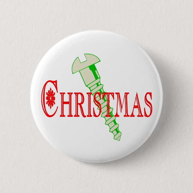Screw Christmas 2 Inch Round Button (Front)