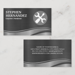 Screw Driver Wrench Metallic Business Card