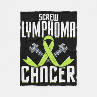 Screw Lymphoma Cancer Lime Awareness Ribbon Fight  Fleece Blanket