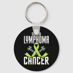 Screw Lymphoma Cancer Lime Awareness Ribbon Fight Keychain