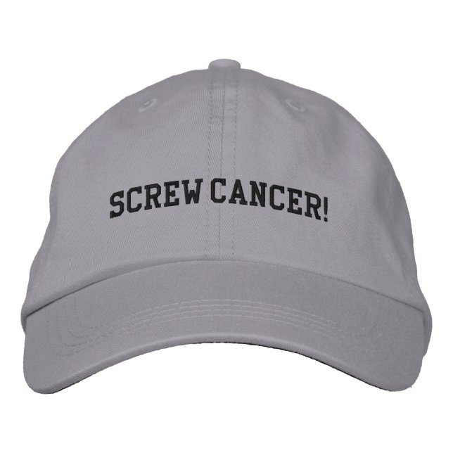 Screw Melanoma Cancer Black Block Letters Embroidered Hat (Front)