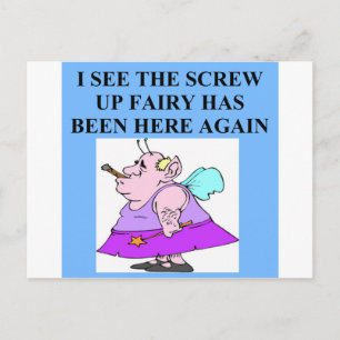 screw up fairy postcard